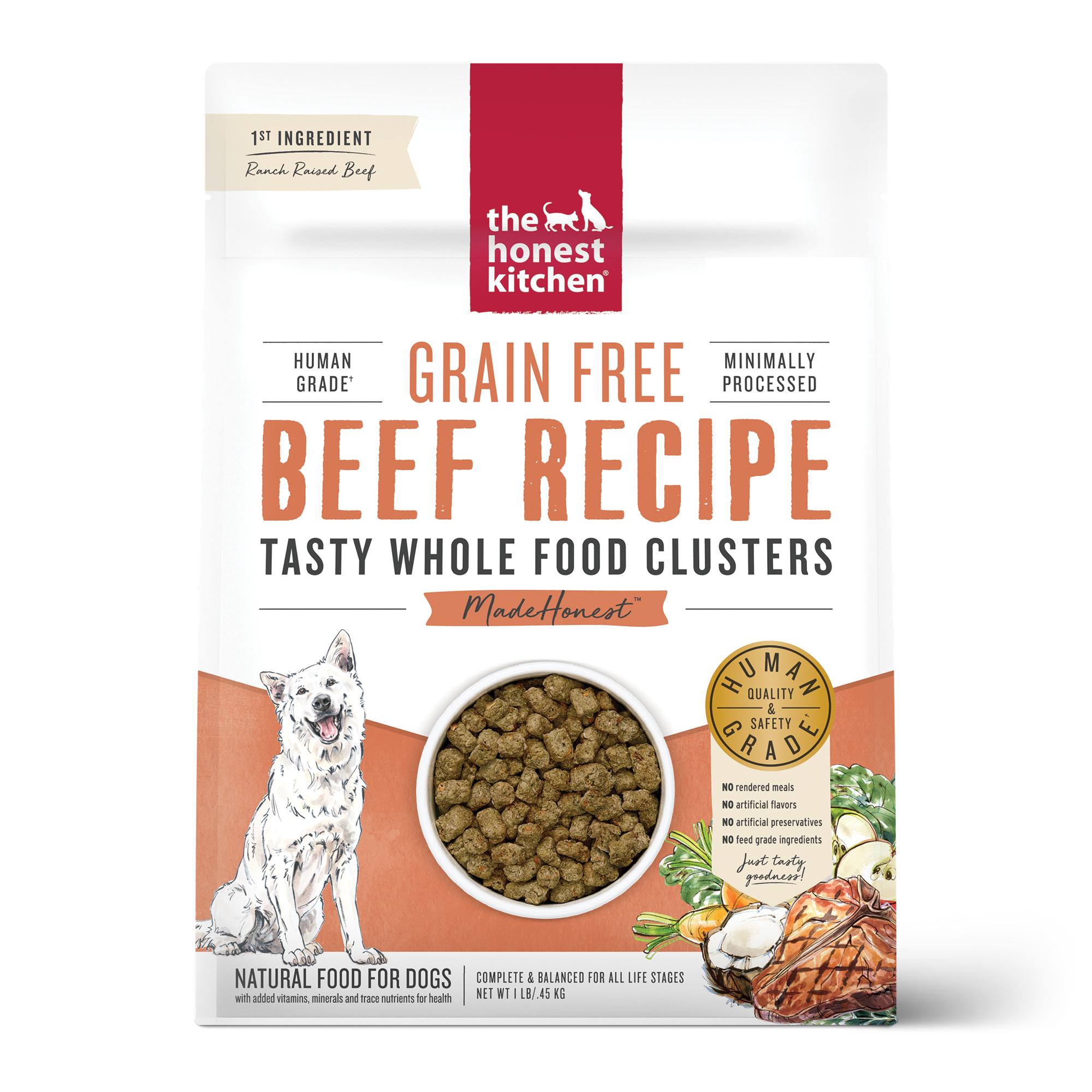 The Honest Kitchen Whole Food Clusters Beef Grain-Free Dry Dog Food, 1-lb