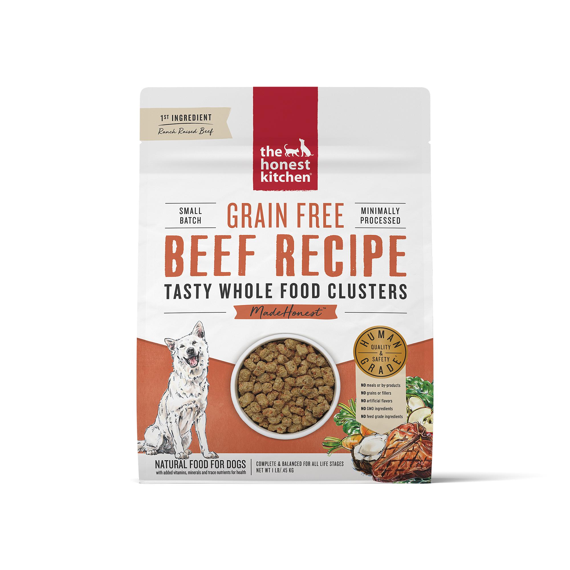 The Honest Kitchen Whole Food Clusters Beef Grain-Free Dry Dog Food, 1-lb