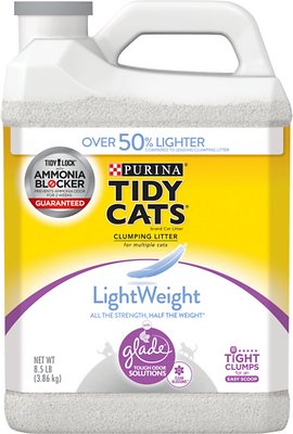 Tidy Cats LightWeight Clean Blossoms Scent Glade Tough Odor Solutions Clumping Cat Litter, 8.5-lb jug