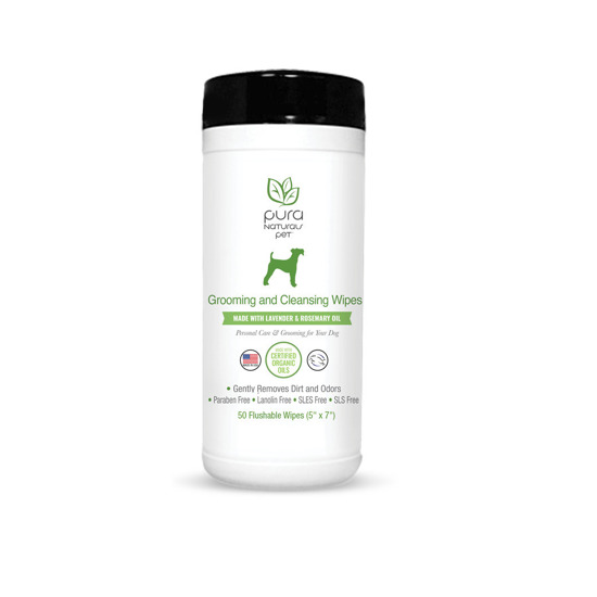 Pura Naturals Grooming and Cleansing Dog Wipes, 50-wipes