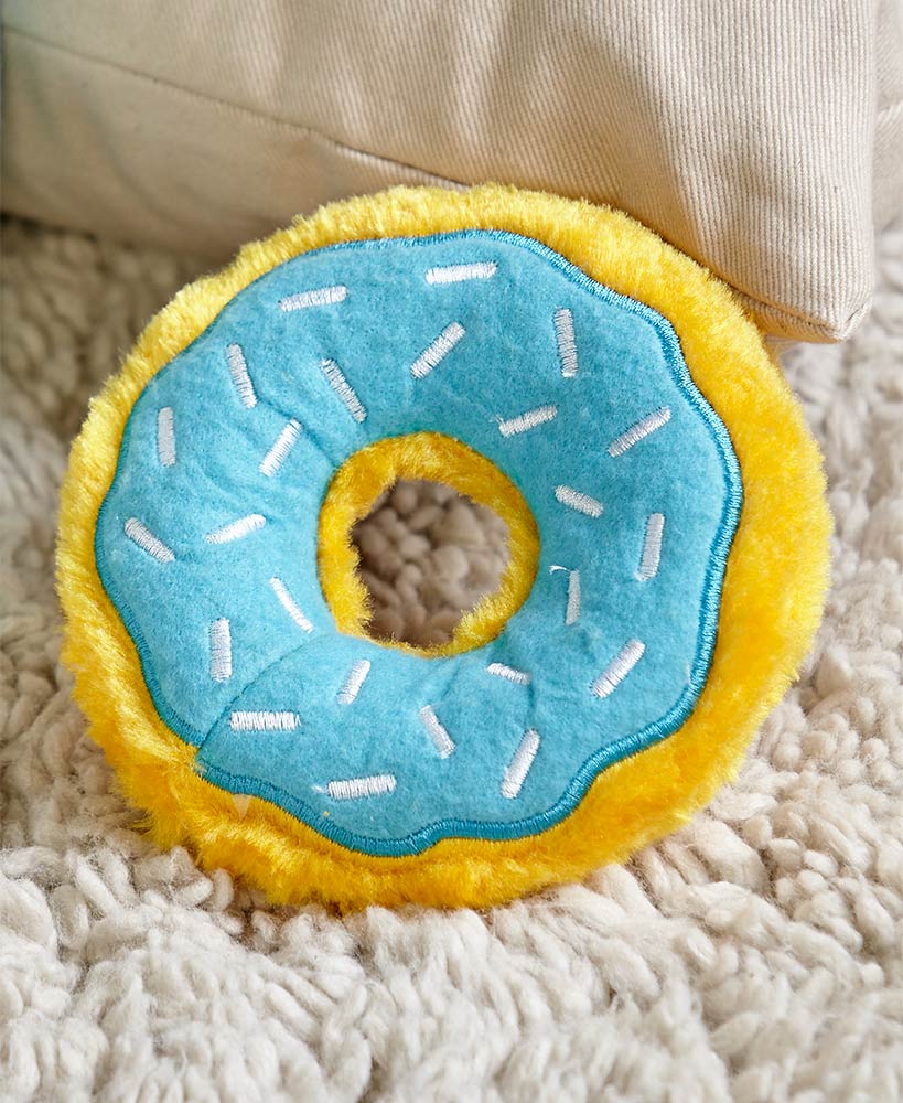 Zippypaws Donutz Squeaky Plush No Stuffing Dog Toy, Blueberry