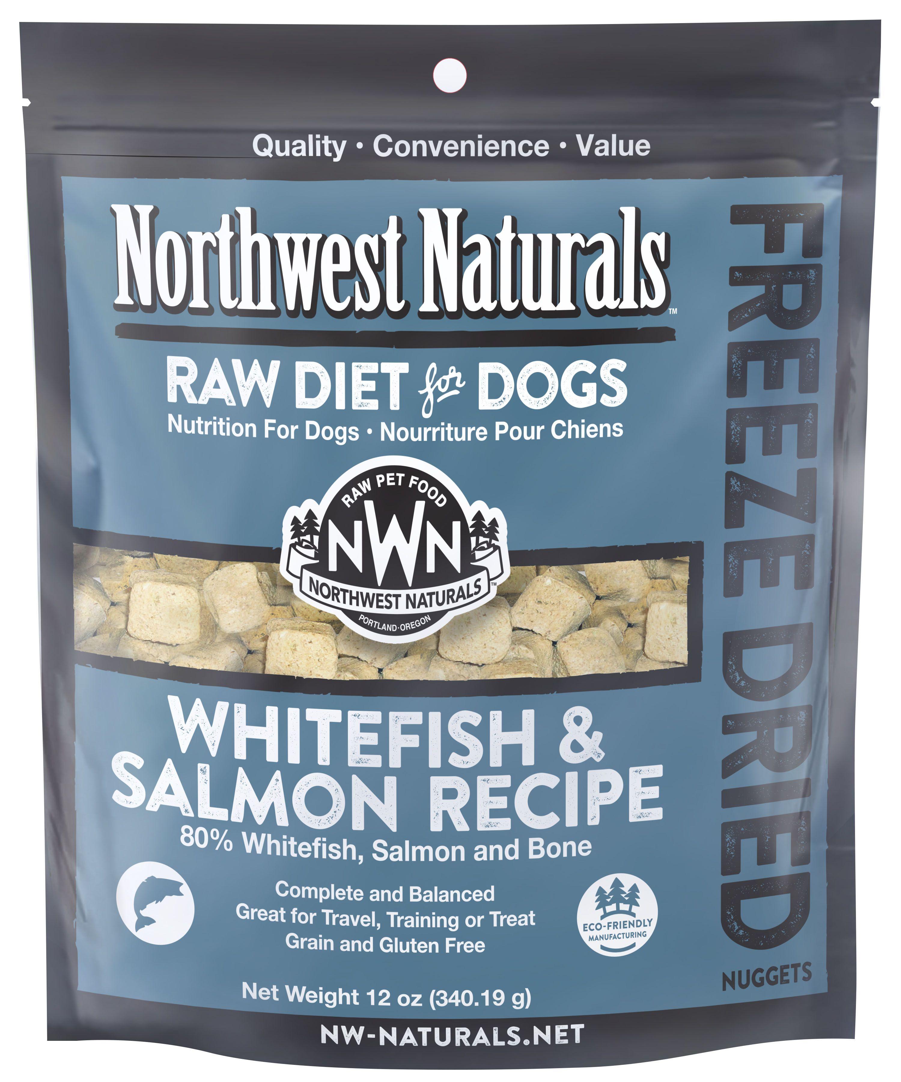 Northwest Naturals Raw Diet Whitefish Salmon Nuggets Freeze Dried Dog Food 12 oz Jameson Loves Danger