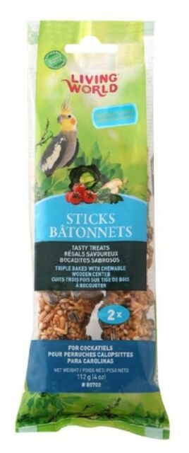 Living World Cockatiel Sticks Vegetable Flavor, 4-oz (Size: 4-oz)