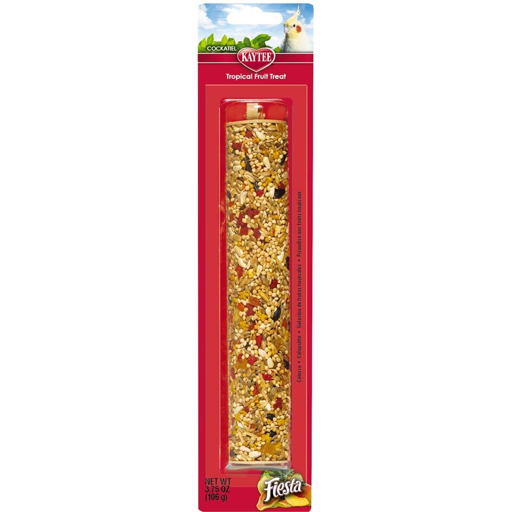 Kaytee Fiesta Treat Stick for Cockatiel, Tropical Fruit Flavor, 3.75-oz