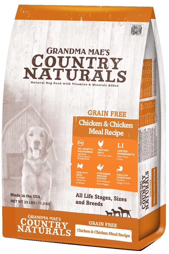 Grandma Mae's Country Naturals Grain-Free Chicken & Chicken Meal Recipe Dry Dog Food, 14-oz