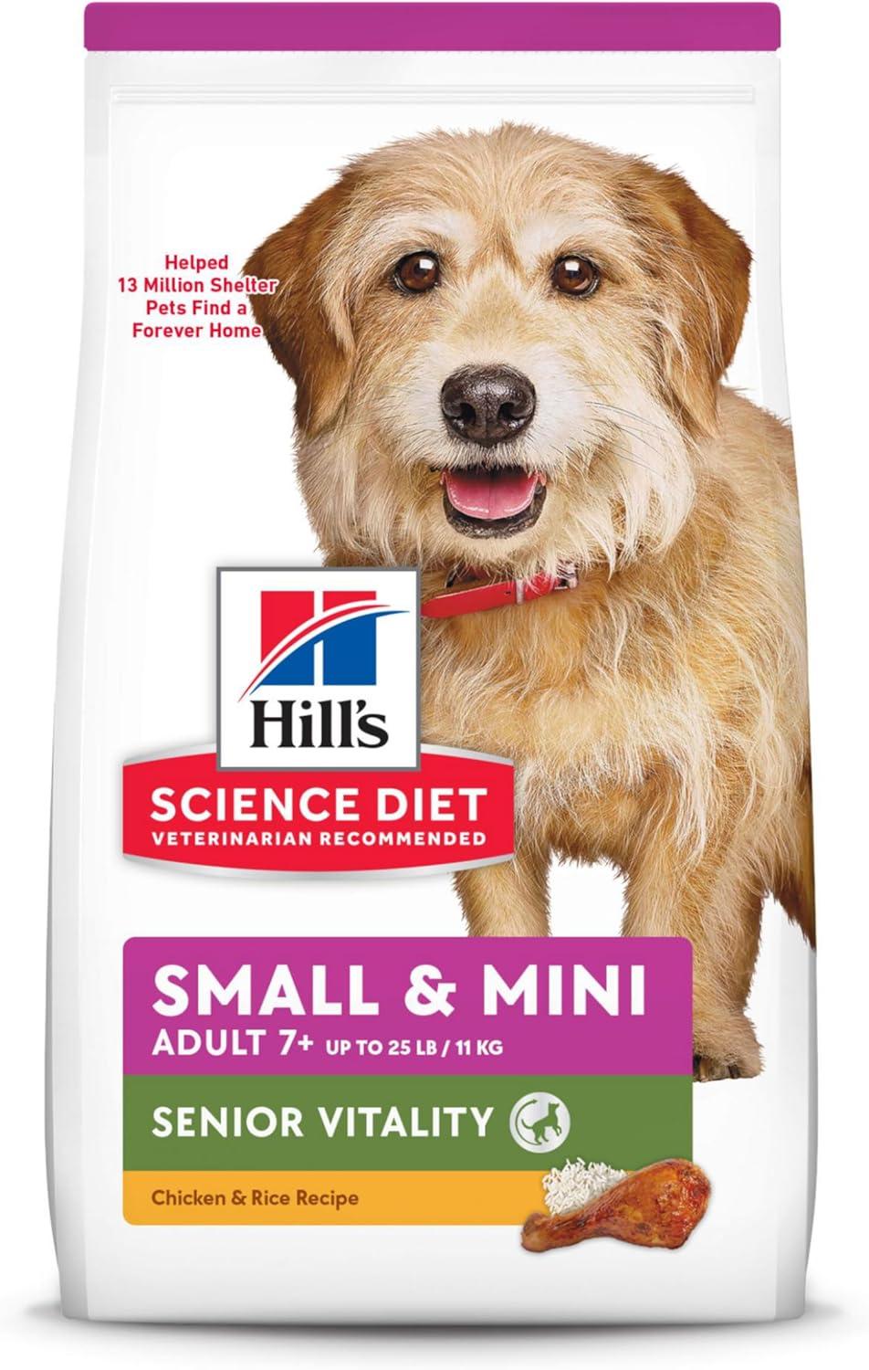 Hill's Science Diet Adult 7+ Youthful Vitality Small & Mini Chicken & Rice Dry Dog Food, 12.5-lb
