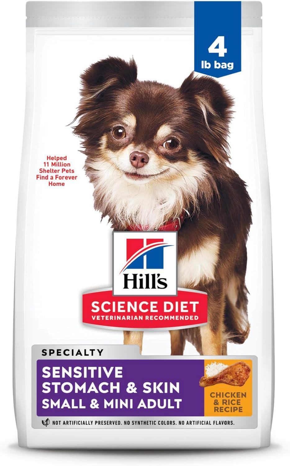 Hill's Science Diet Adult Sensitive Stomach & Skin Small & Mini Chicken & Rice Dry Dog Food, 4-lb