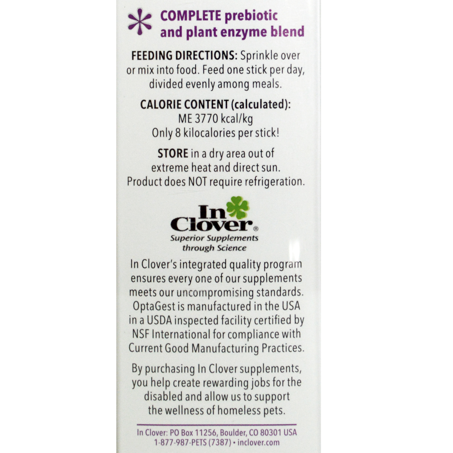 inClover OptaGest Dog and Cat Digestion Supplement, 7-count