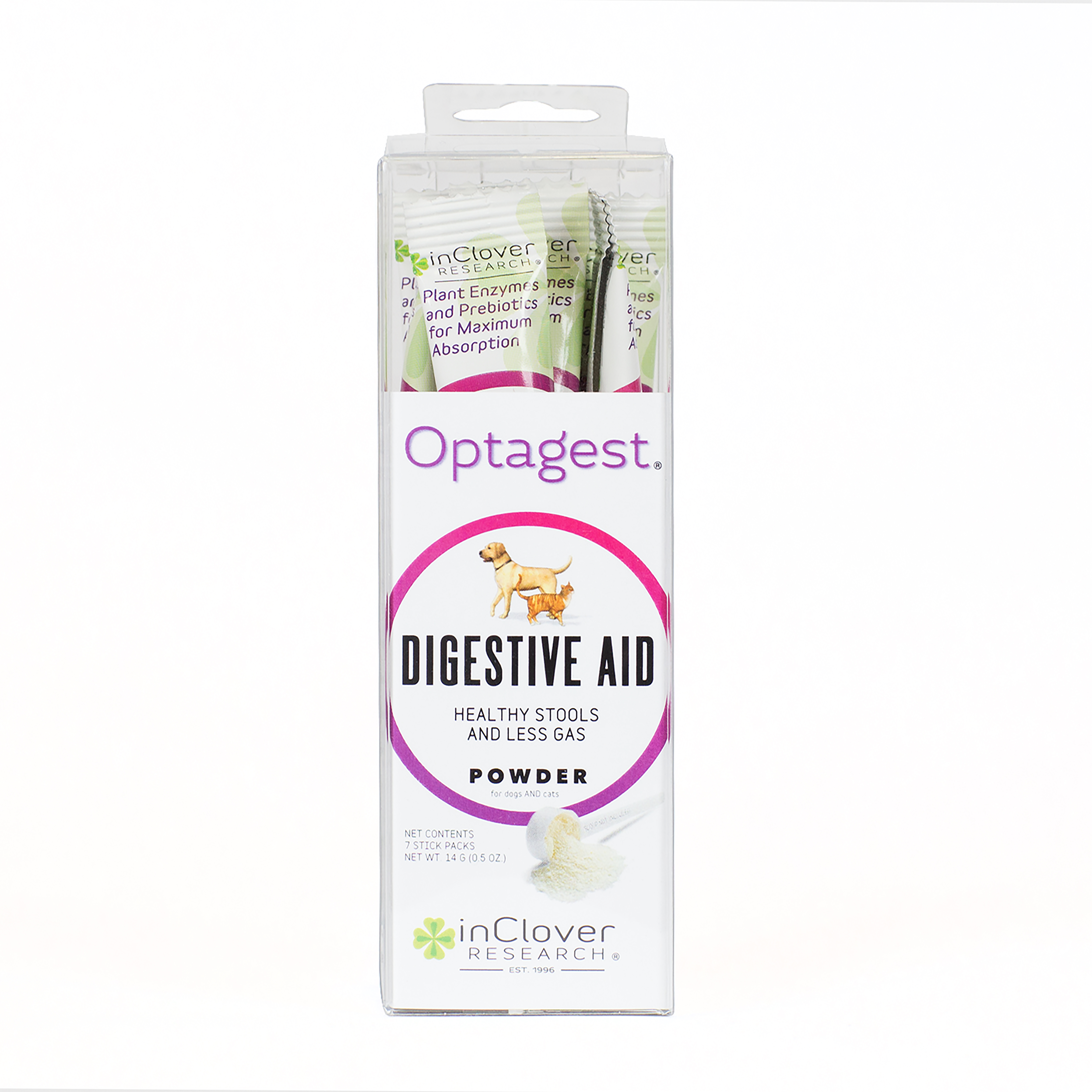 inClover OptaGest Dog and Cat Digestion Supplement, 7-count