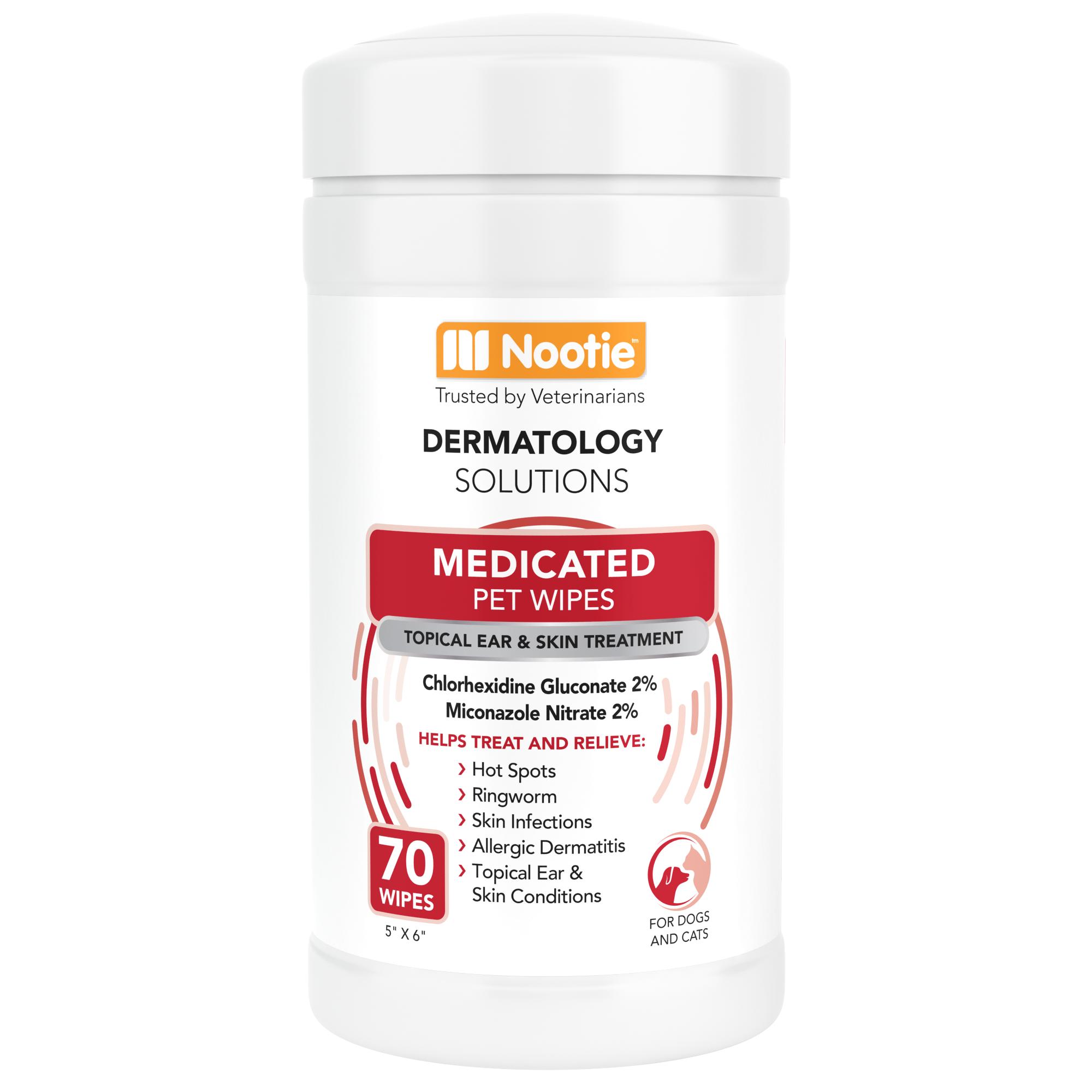 Nootie Medicated Wipes for Dogs & Cats, Large, 70-count