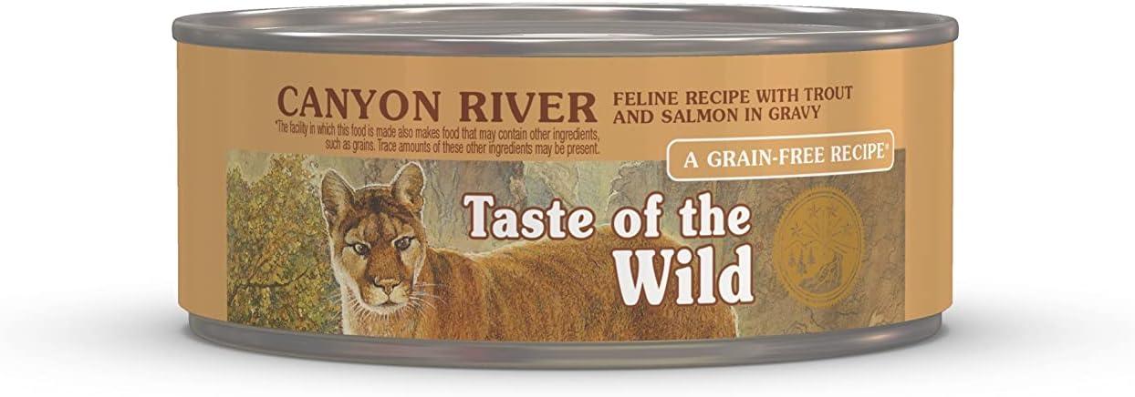 Taste of the Wild Canyon River with Trout & Salmon in Gravy Grain-Free Wet Cat Food Can, 3-oz, case of 24 (**)