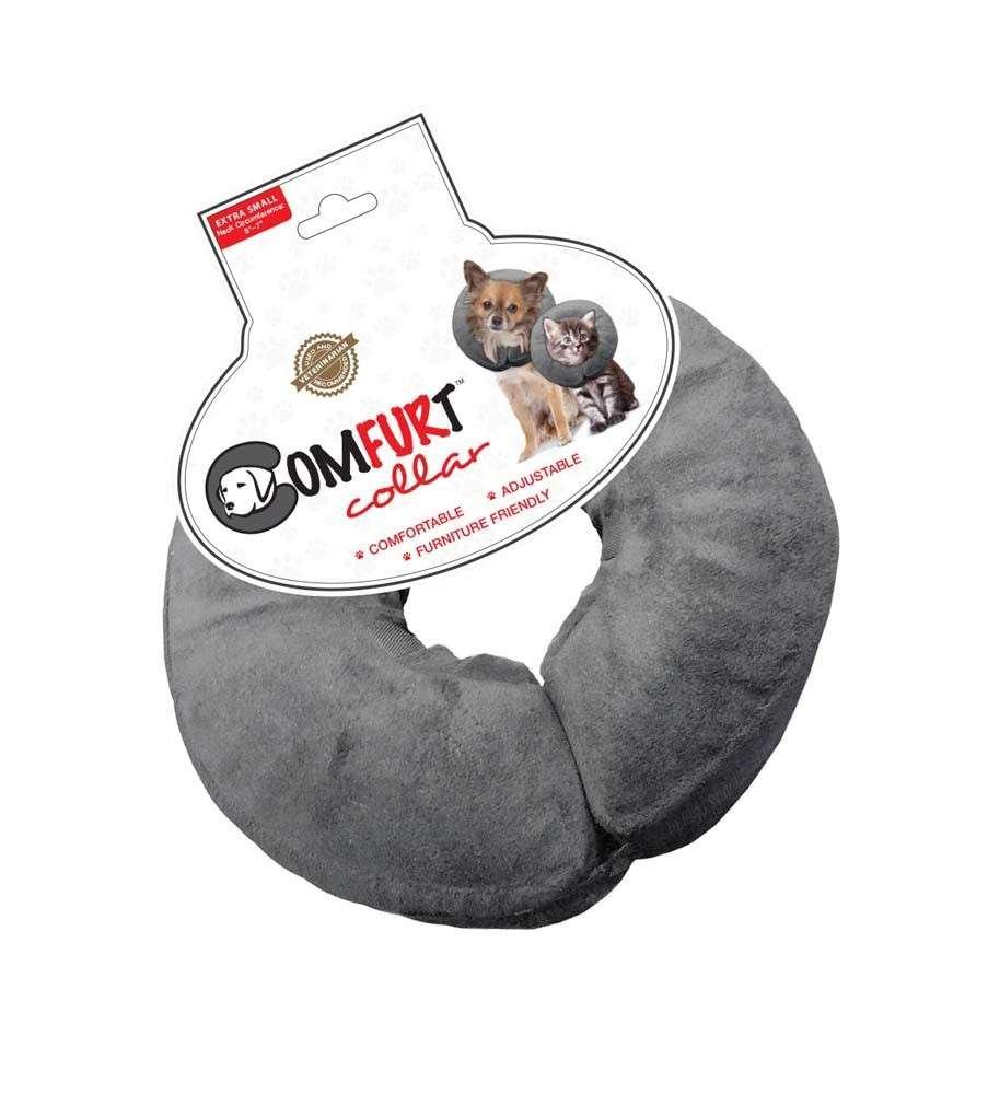 Arlee COMFURT Poly Filled Adjustable E-Collar for Pets, Charcoal, X-Small (Size: X-Small)