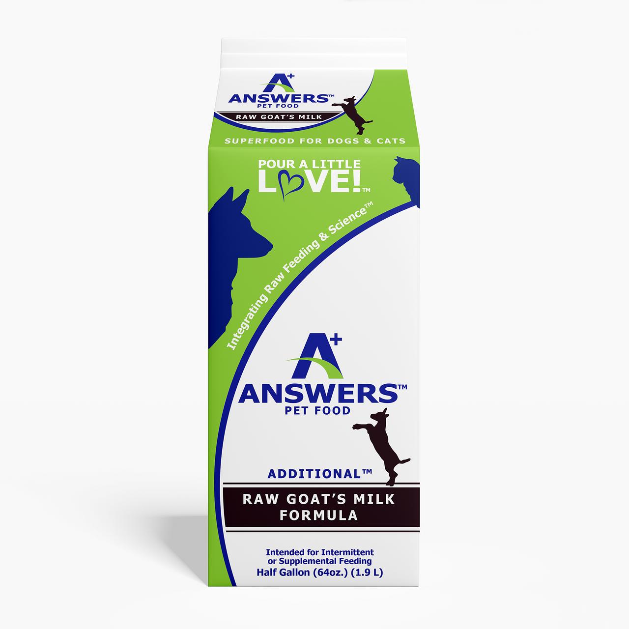 Answers Pet Food Power Pours Raw Goat Milk for Cats & Dogs, 64-oz (BC)