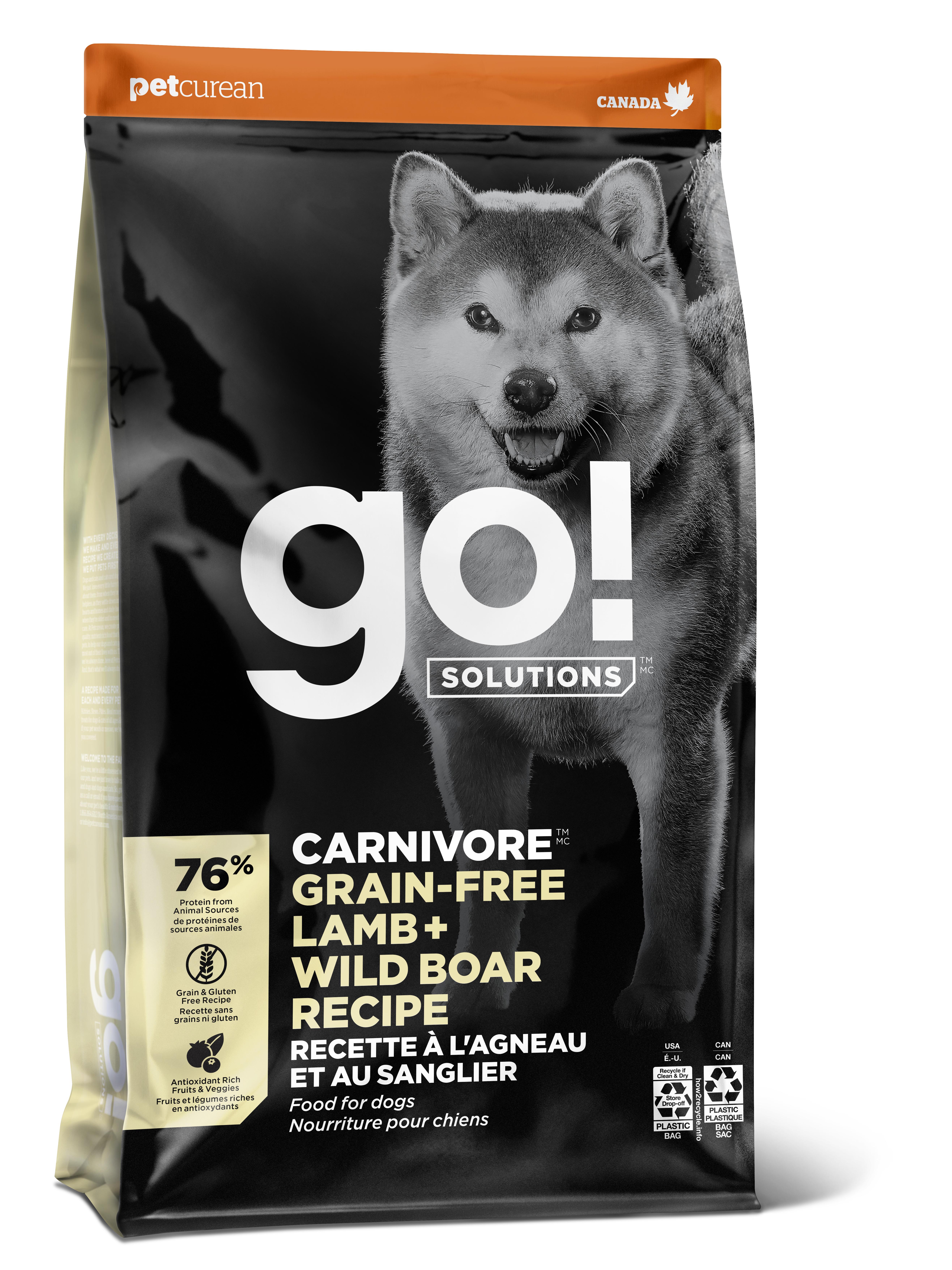 Go! Solutions Carnivore Lamb + Wild Boar Grain-Free Dry Dog Food, 22-lb