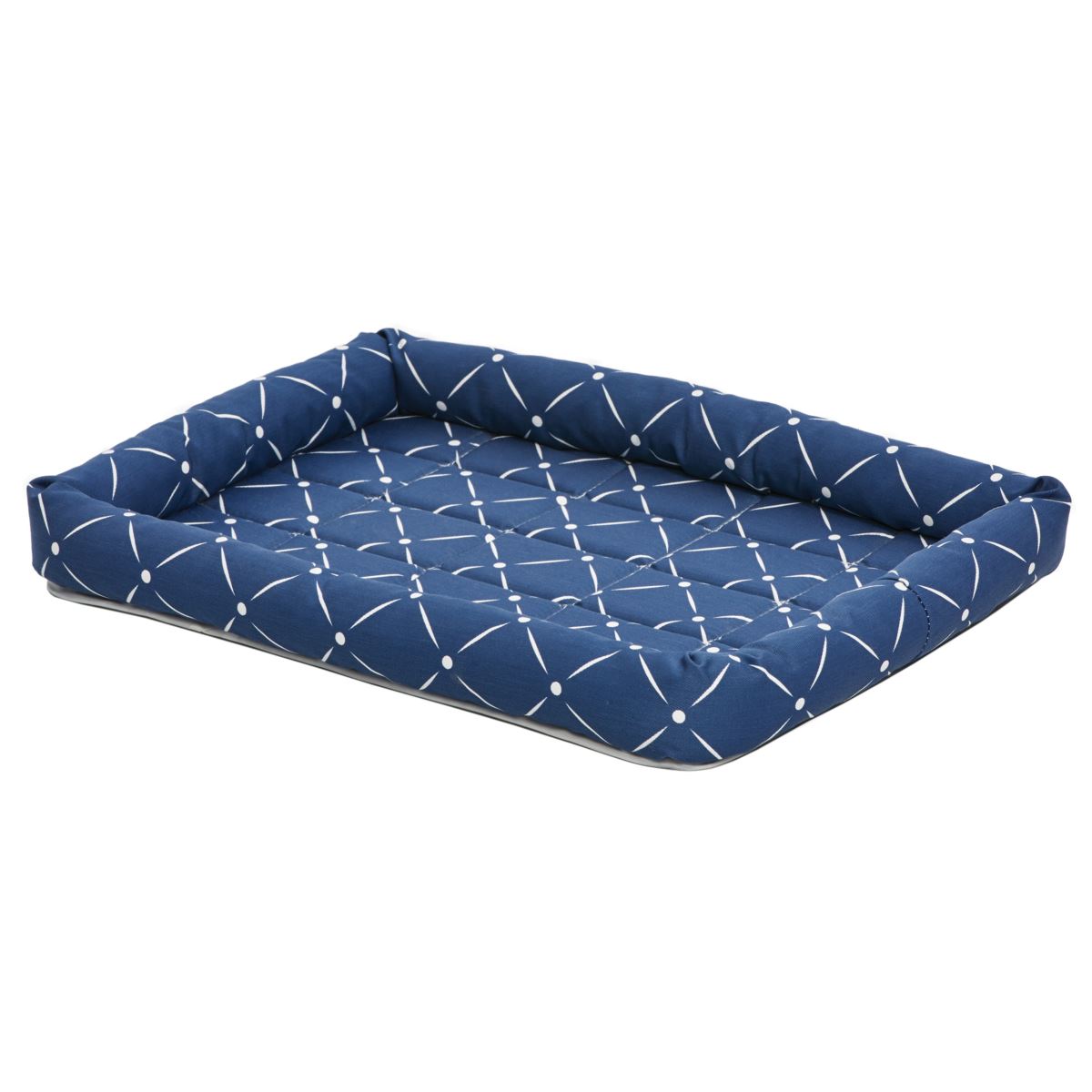 Quiet Time Couture Ashton Bolster Pet Bed, Blue, 24-in