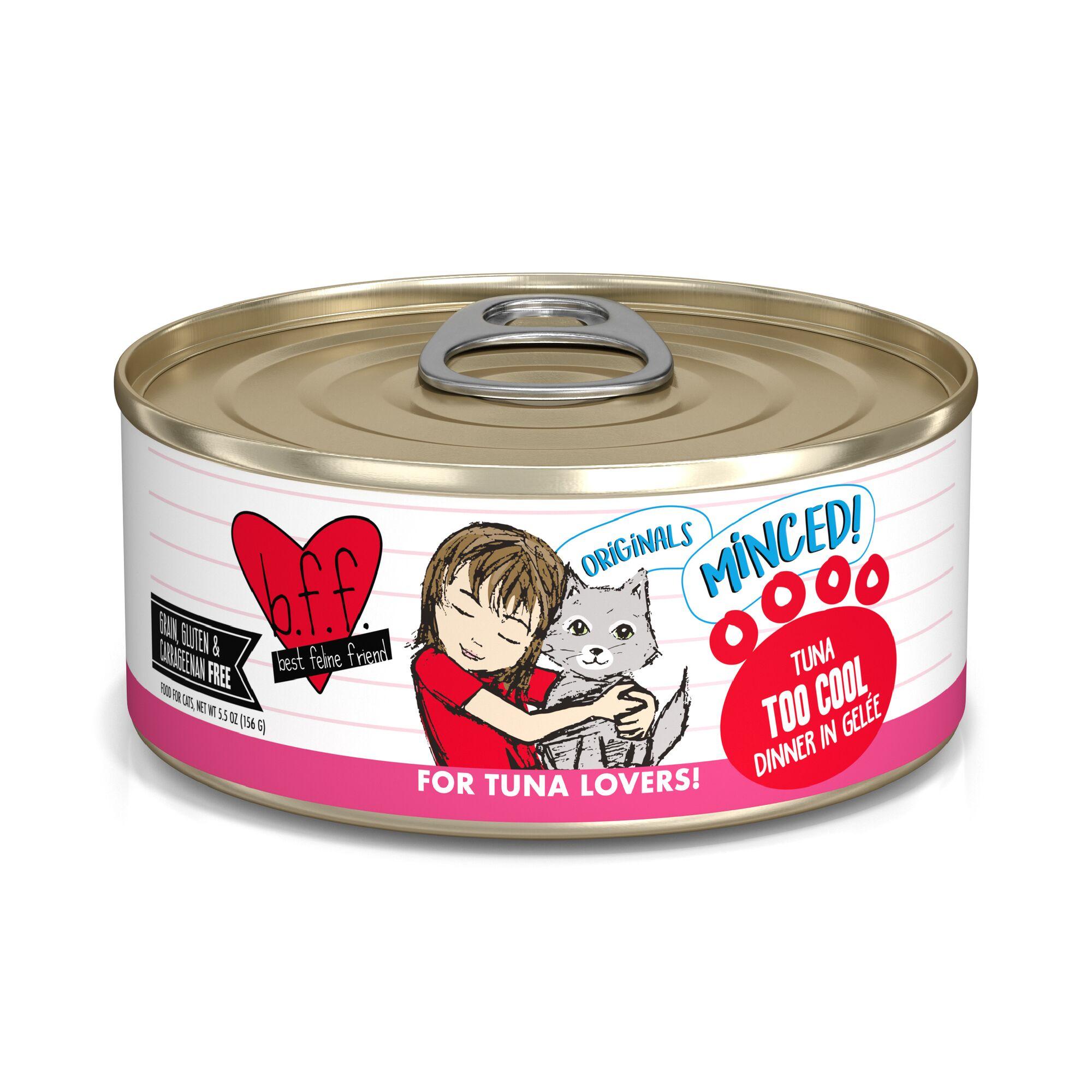 BFF MINCED Tuna Too Cool Dinner in Gelee Wet Cat Food Can, 5.5-oz