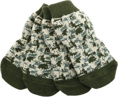 Doggie Design Non-Skid Dog Socks, Camouflage, X-Large