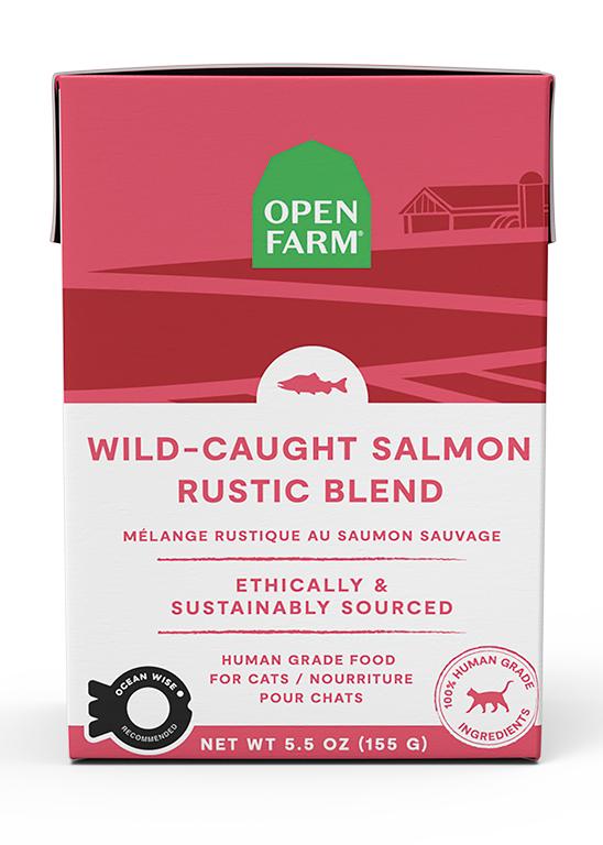 Open Farm Rustic Blend Wild-Caught Salmon Wet Cat Food, 5.5-oz, case of 12 (**)