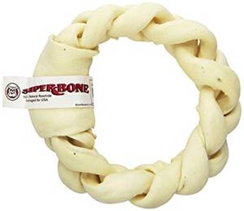 The Rawhide Express SuperBone Braided Donut Dog Treats, 7-8-in