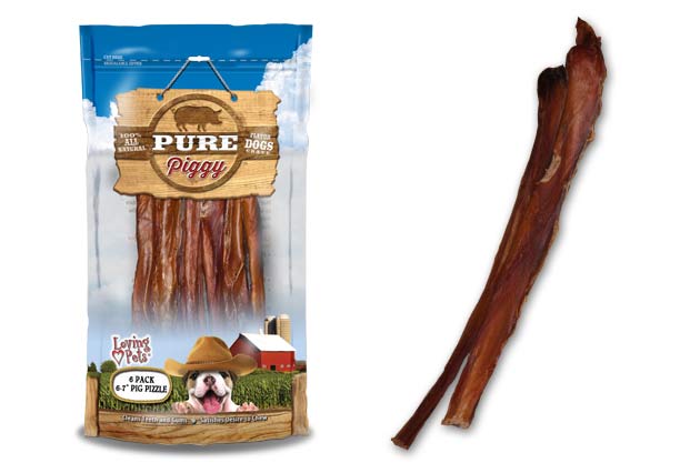 Loving Pets Pure Piggy Pig Pizzle Dog Treats, 6-7-in, 6-pk