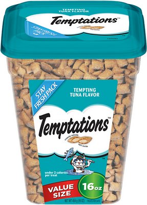 Temptations Tempting Tuna Flavor Cat Treats, 16-oz tub