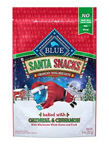 Blue Buffalo Santa Snacks Oatmeal Cinammon Dog Biscuits