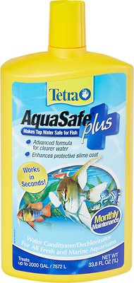 Tetra AquaSafe Plus Freshwater & Marine Aquarium Water Conditioner, 33.8-oz bottle