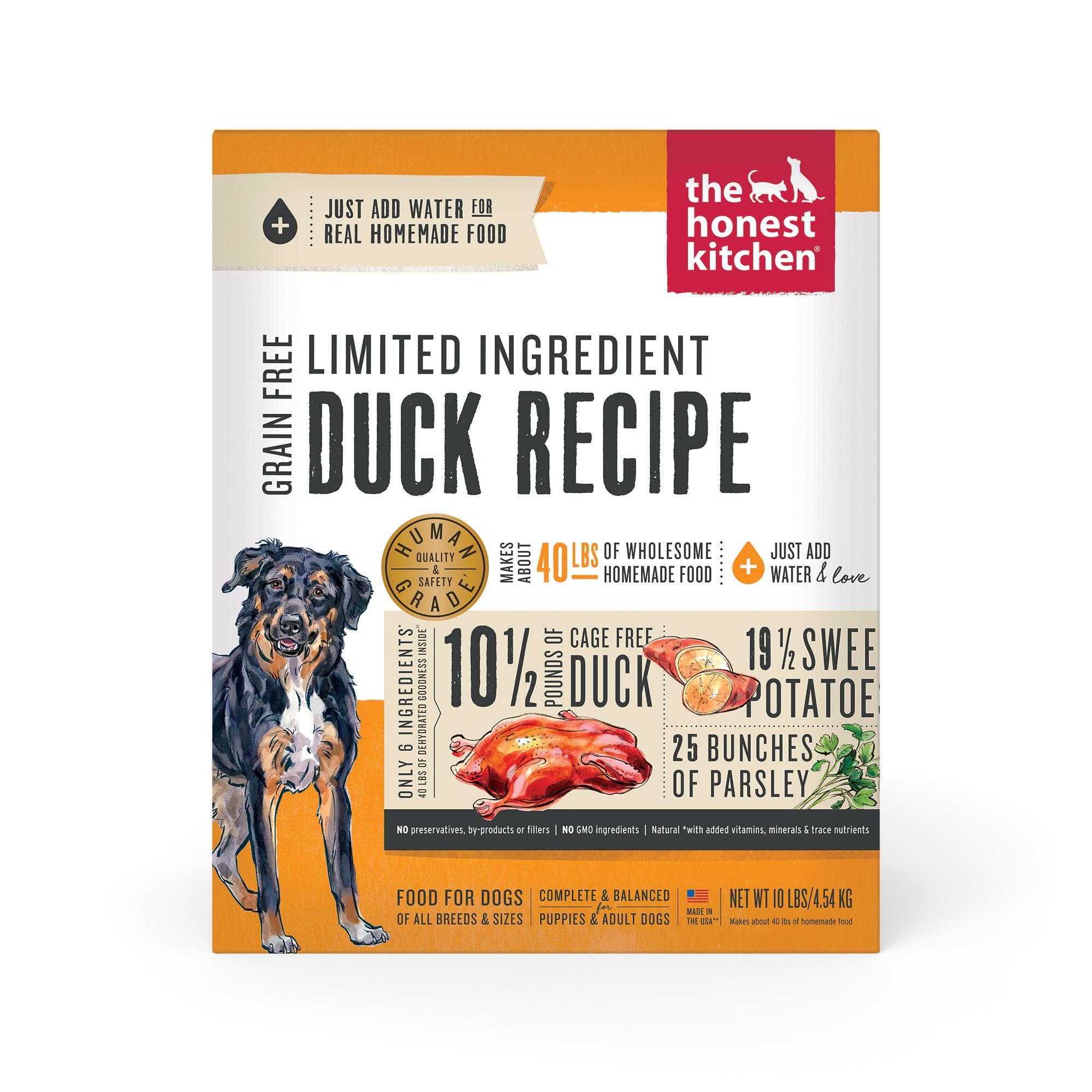 The Honest Kitchen Limited Ingredient Duck Grain-Free Dehydrated Dog Food, 10-lb