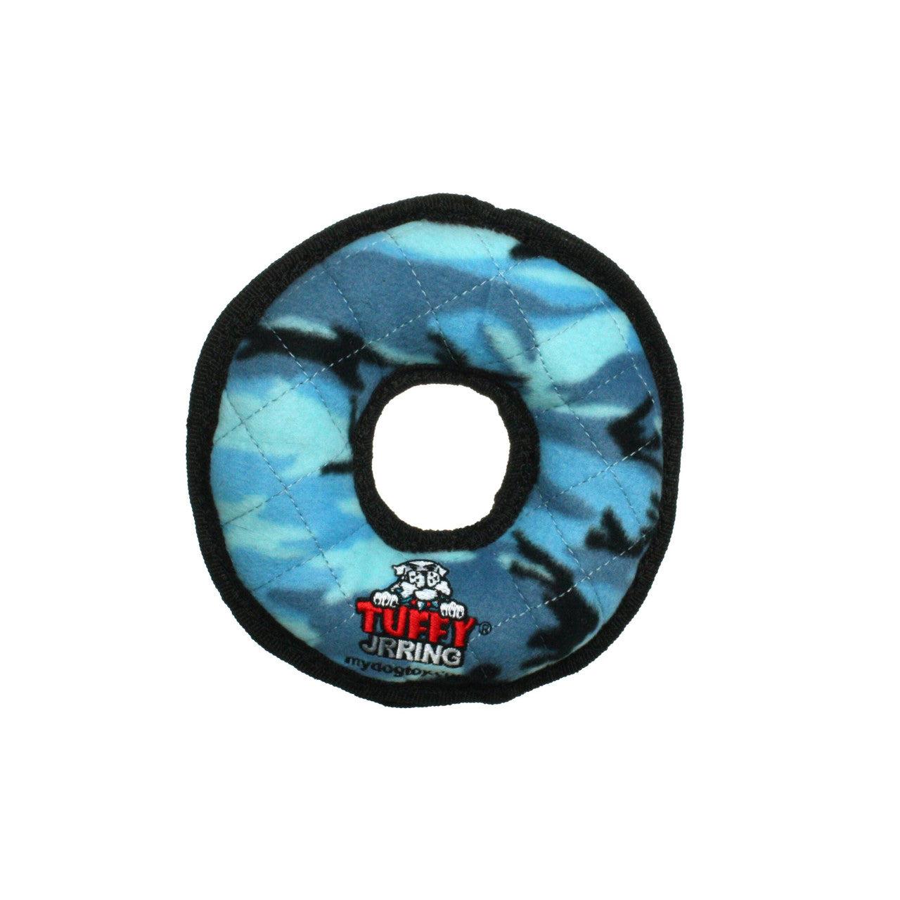 Tuffy Junior Ring Dog Toy, Camo Blue