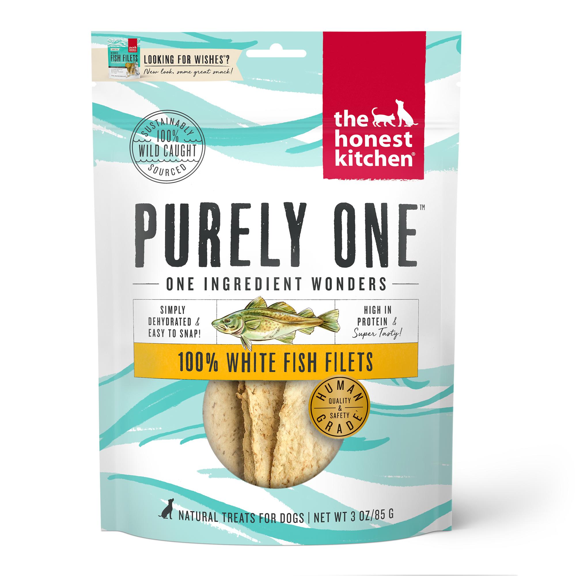 The Honest Kitchen Purely One White Fish Filets Dog Treats, 3-oz (Size: 3-oz)