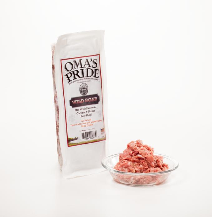 Oma's Pride Ground Wild Boar Frozen Dog & Cat Food