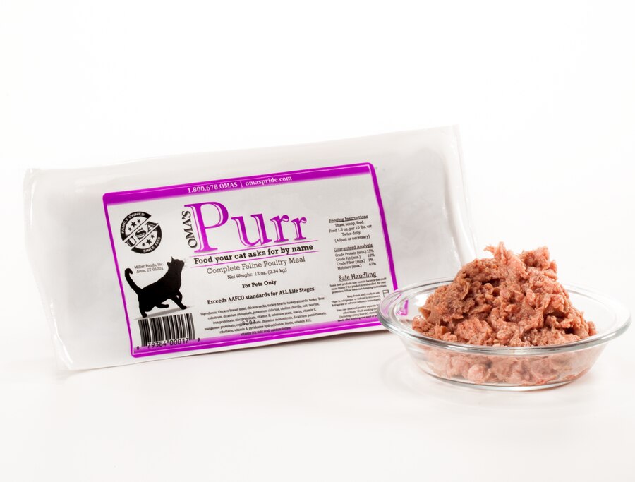 Oma's Pride Purr Complete Feline Poultry Meal Frozen Cat Food, 12-oz