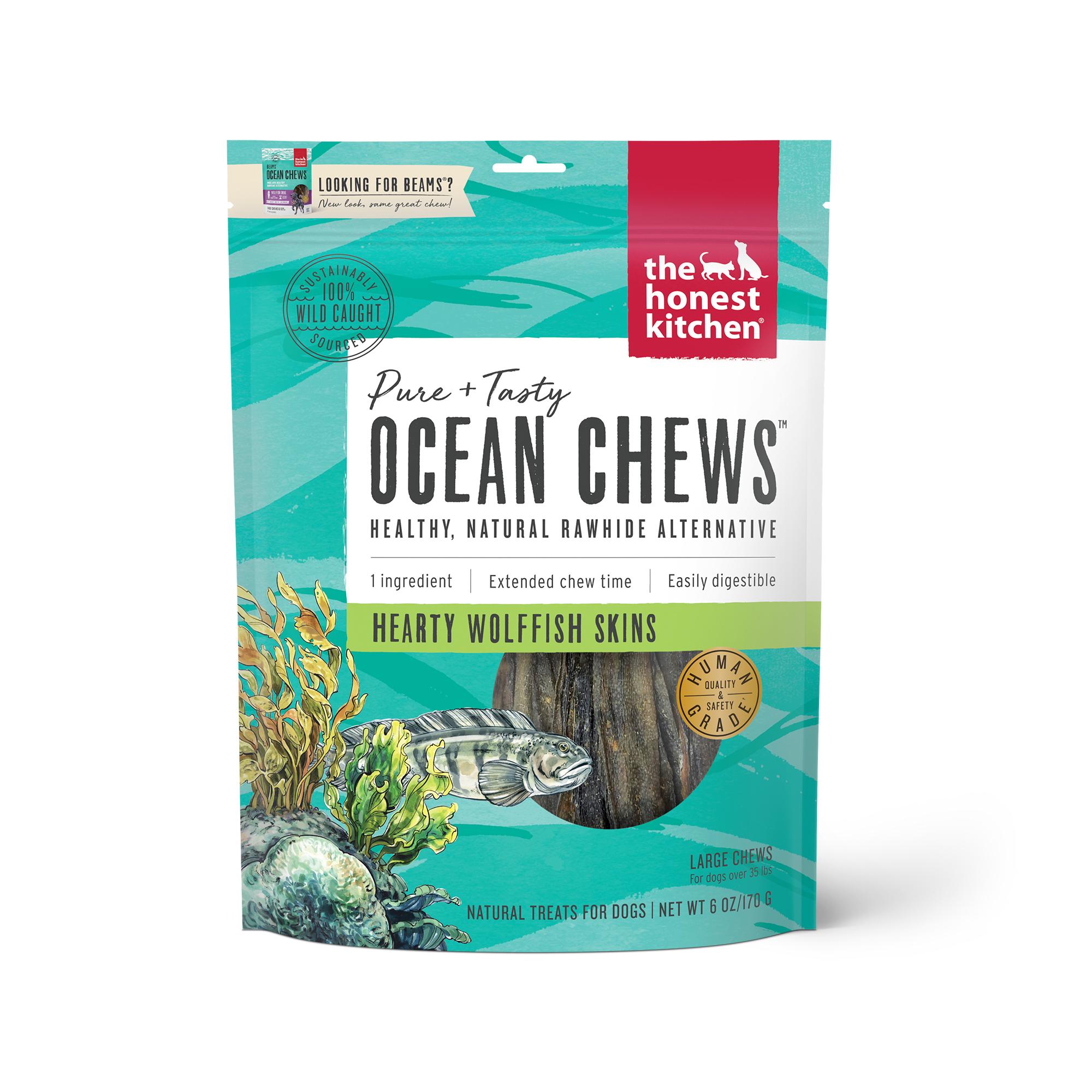 The Honest Kitchen Beams Ocean Chews Hearty Wolfish Skins Dog Treats, 6-oz