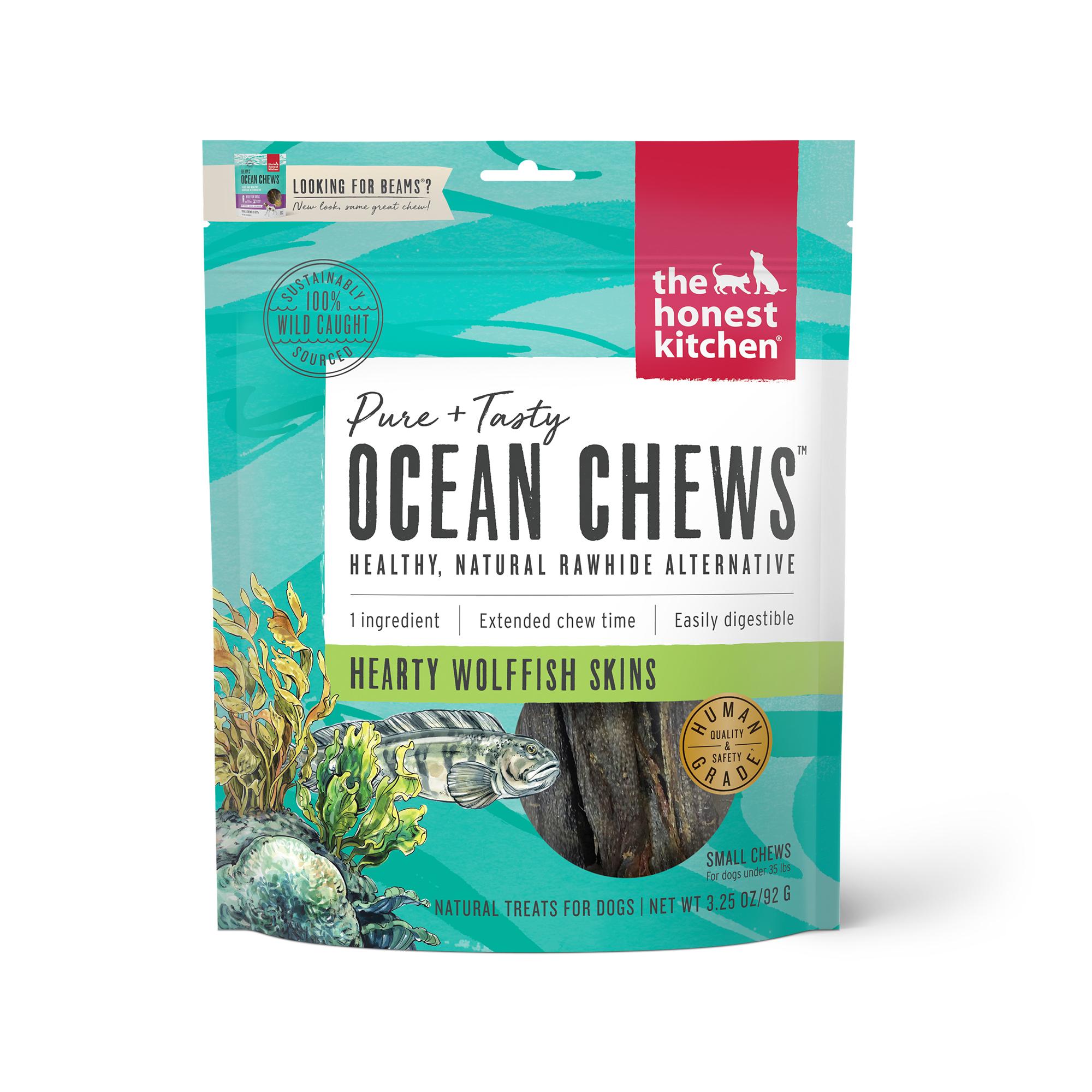 The Honest Kitchen Beams Ocean Chews Hearty Wolfish Skins Dog Treats, 3.25-oz