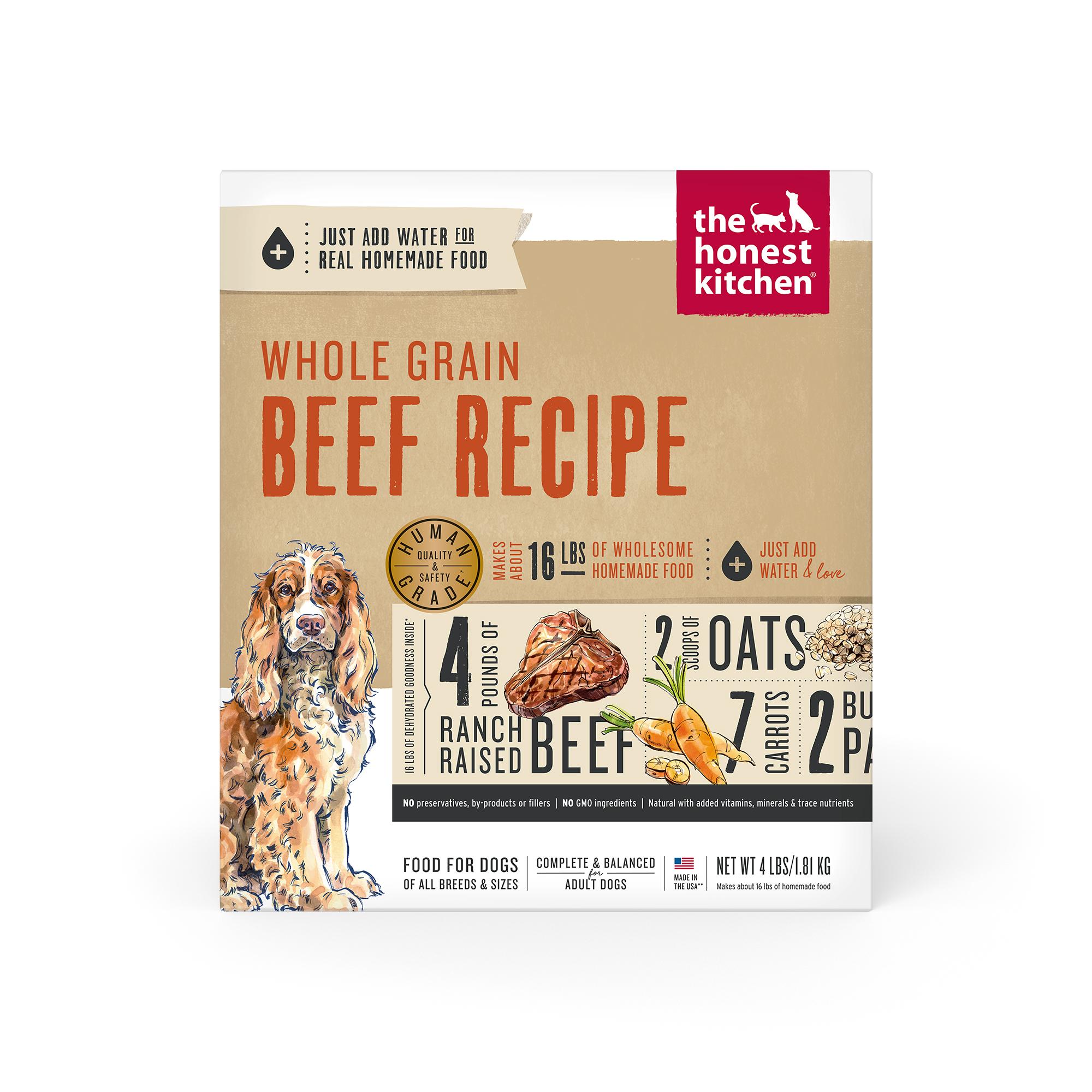 The Honest Kitchen Beef Whole Grain Dehydrated Dog Food, 4-lb