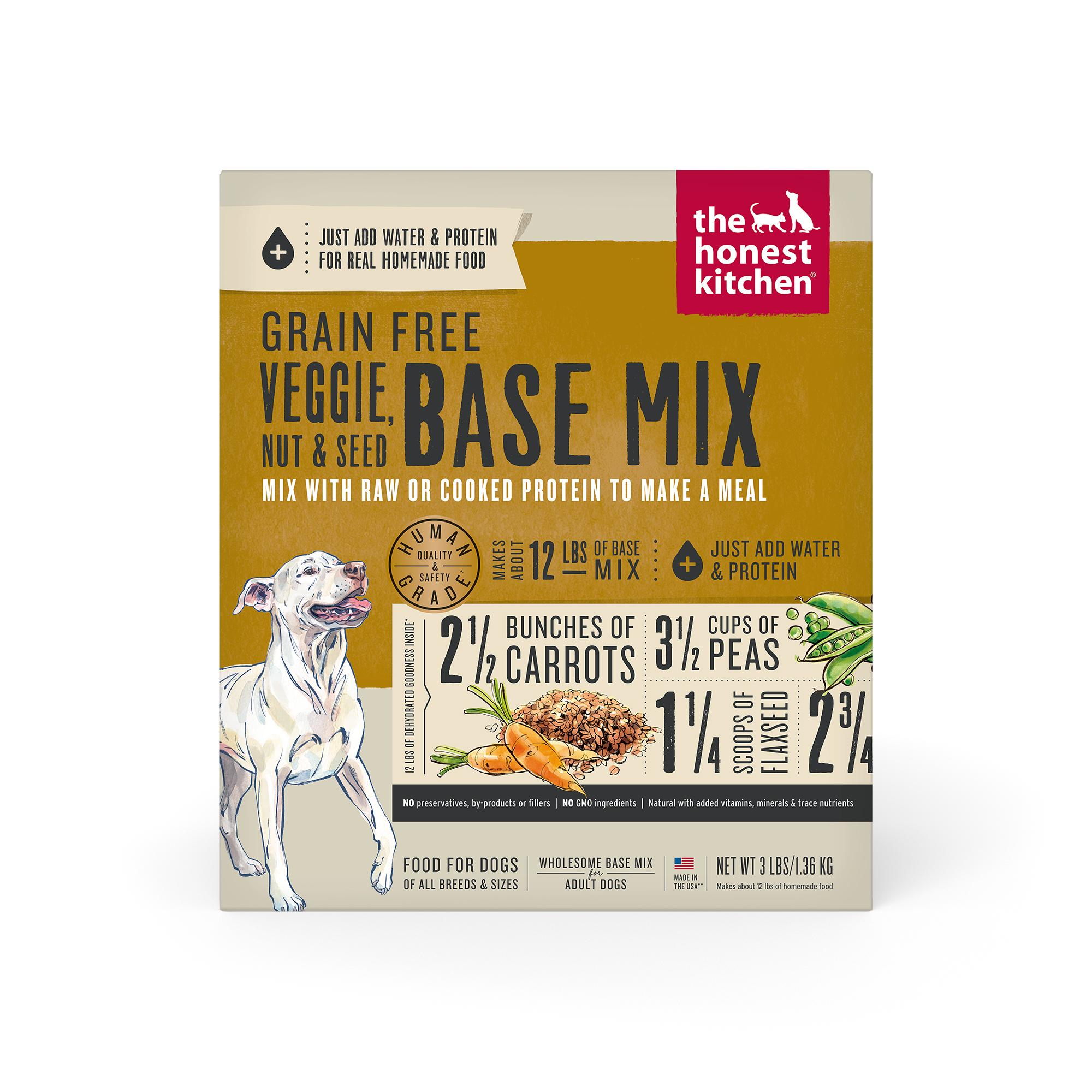 The Honest Kitchen Veggie, Nut & Seed Base Mix Grain-Free Dehydrated Dog Food, 3-lb