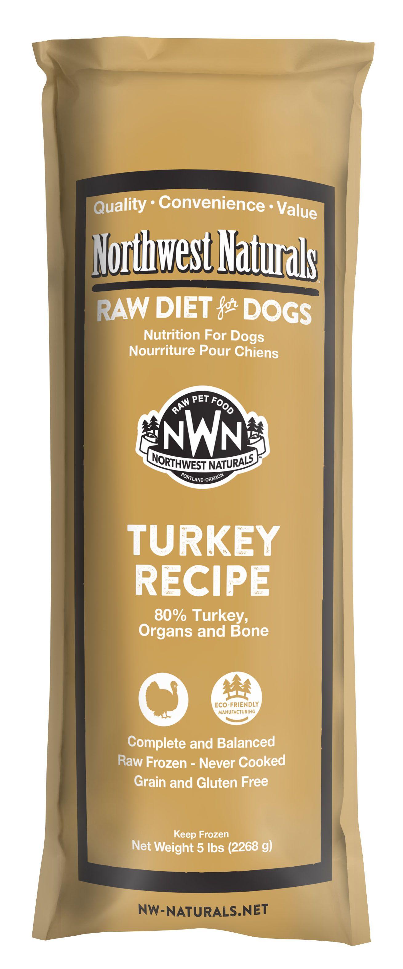 Northwest Naturals Raw Diet Grain-Free Turkey Chub Roll Raw Frozen Dog Food, 5-lb, 3-pk
