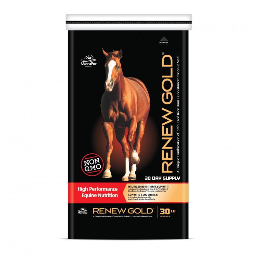 Manna Pro Renew Gold High Performance Equine Nutrition Horse Supplement, 30-lb (Size: 30-lb)
