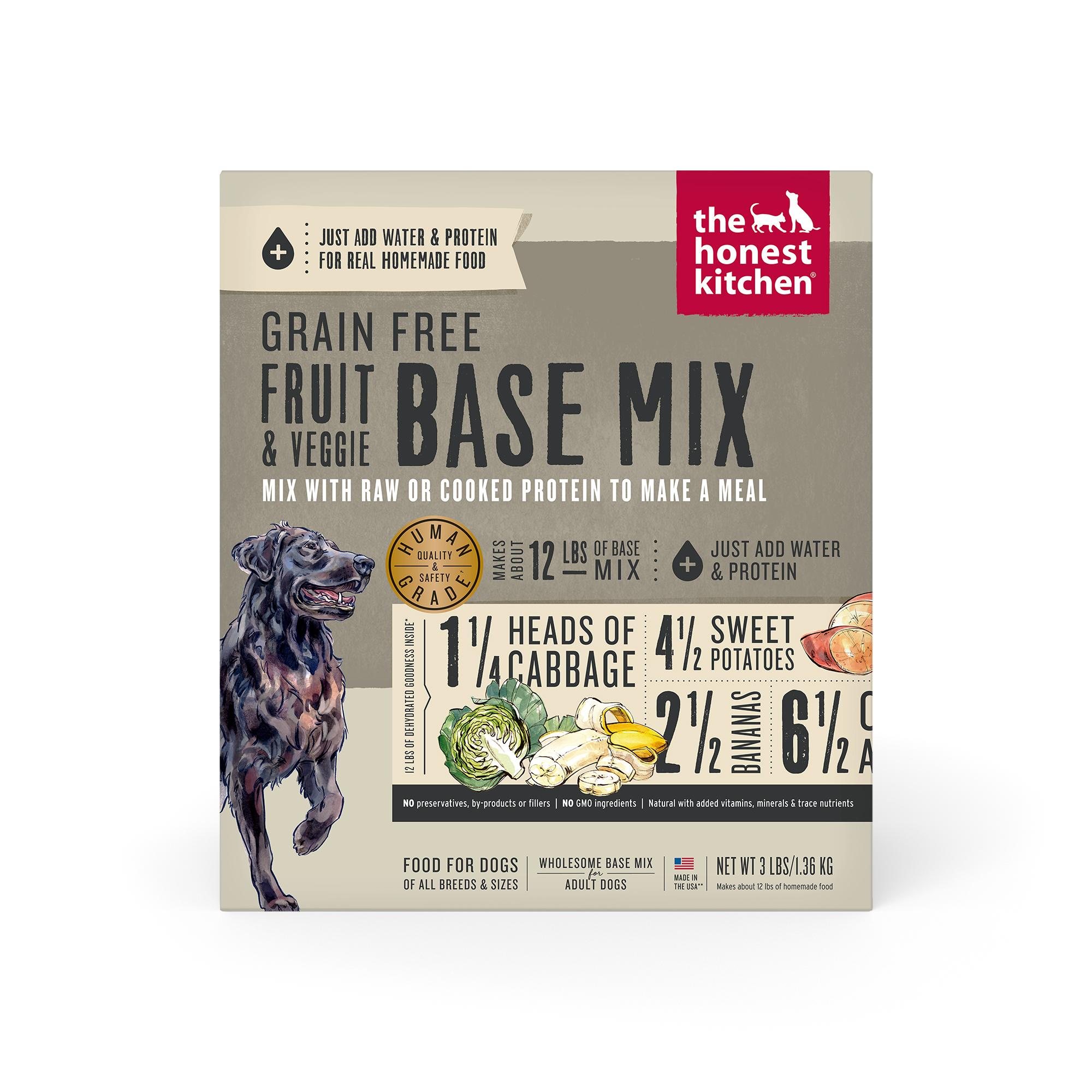 The Honest Kitchen Fruit & Veggie Base Mix Grain-Free Dehydrated Dog Food, 3-lb