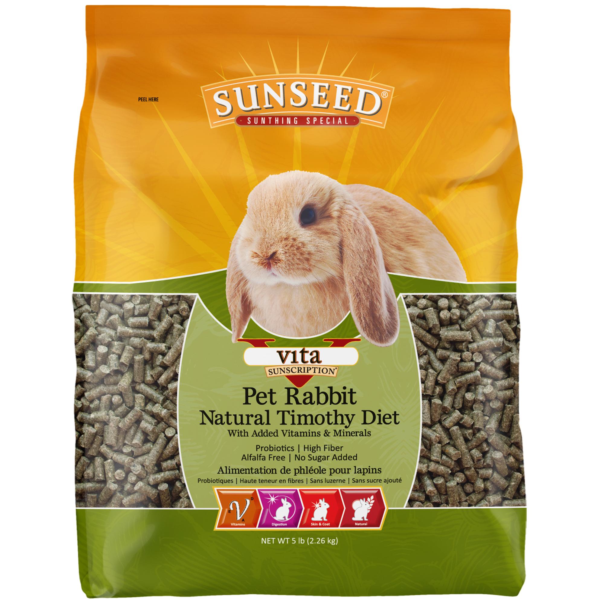Sunseed Vita Sunscription Natural Timothy Diet Rabbit Food, 5-lb