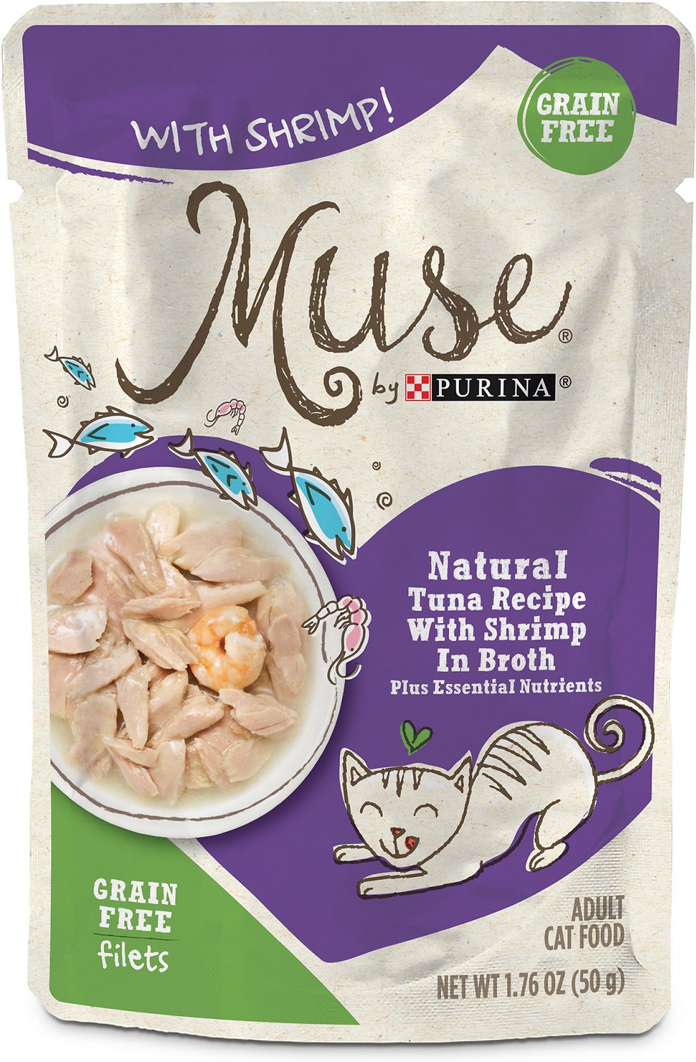 Purina Muse Natural Tuna Recipe with Shrimp in Broth Wet Cat Food