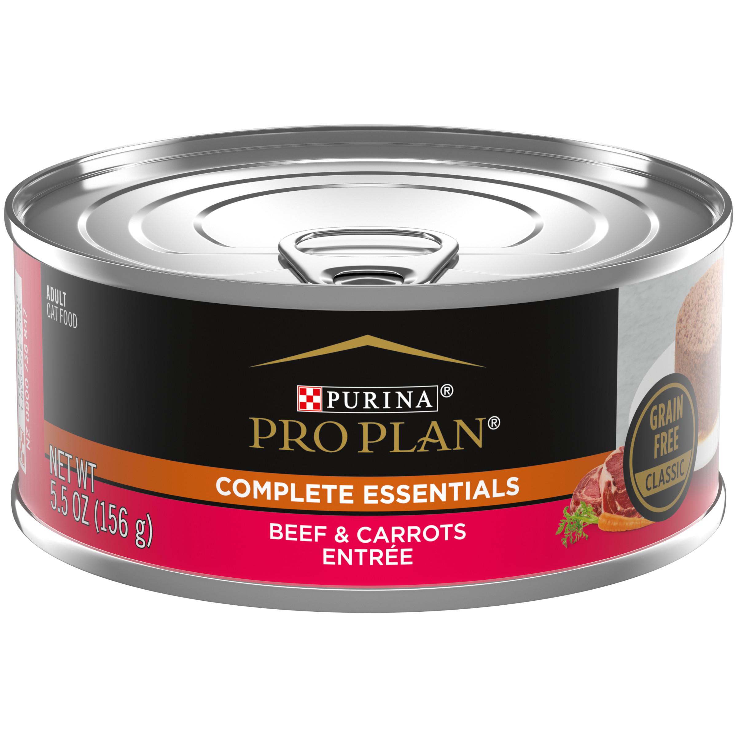 Purina Pro Plan Complete Essentials Beef & Carrots Entree Grain-Free Wet Cat Food Can