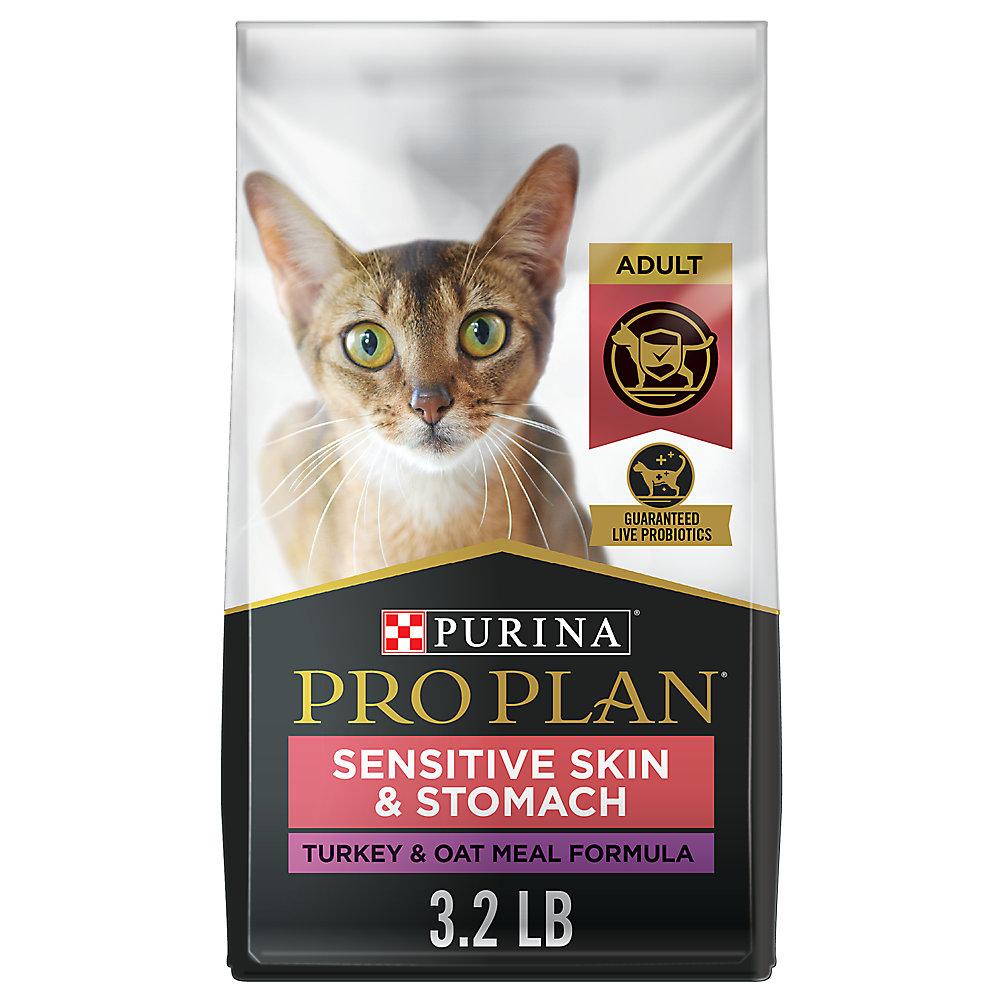 Purina Pro Plan Sensitive Skin & Stomach Turkey & Oat Meal Formula Dry Cat Food, 3.2-lb