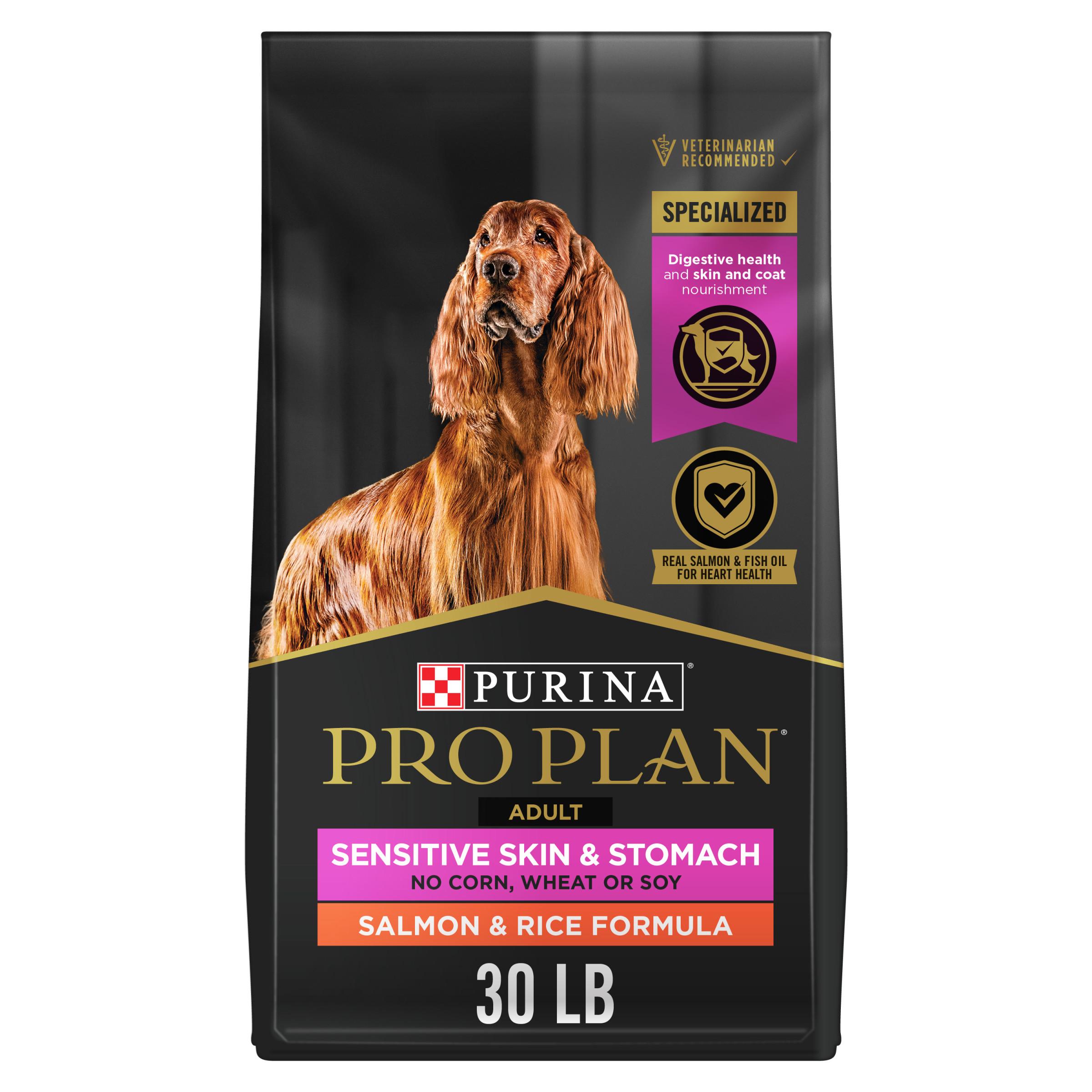 Purina Pro Plan Sensitive Skin & Stomach Salmon & Rice Adult Dry Dog Food, 30-lb