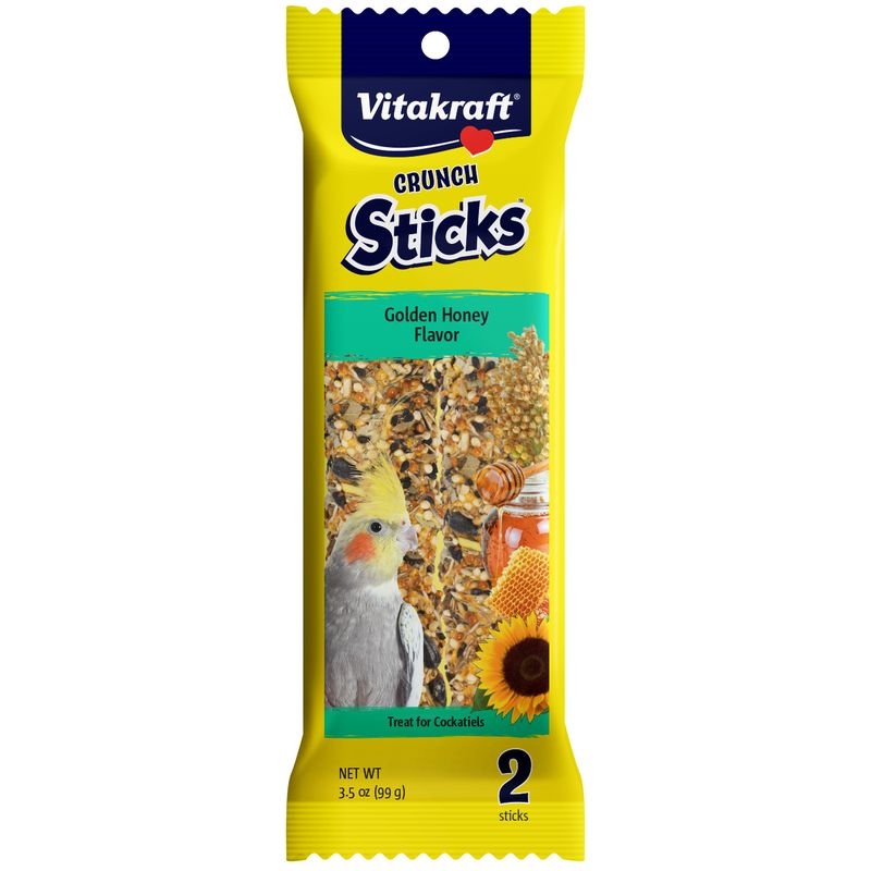 Vitakraft Crunch Sticks Cockatiel Treats, Golden Honey