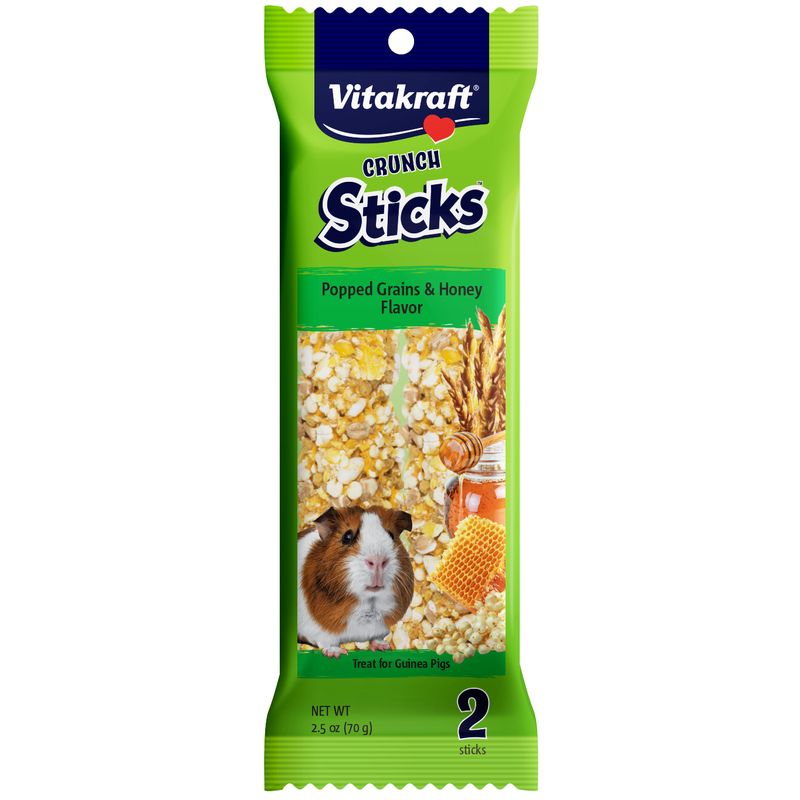 Vitakraft Crunch Sticks Guinea Pig Treats, Popped Grains & Honey