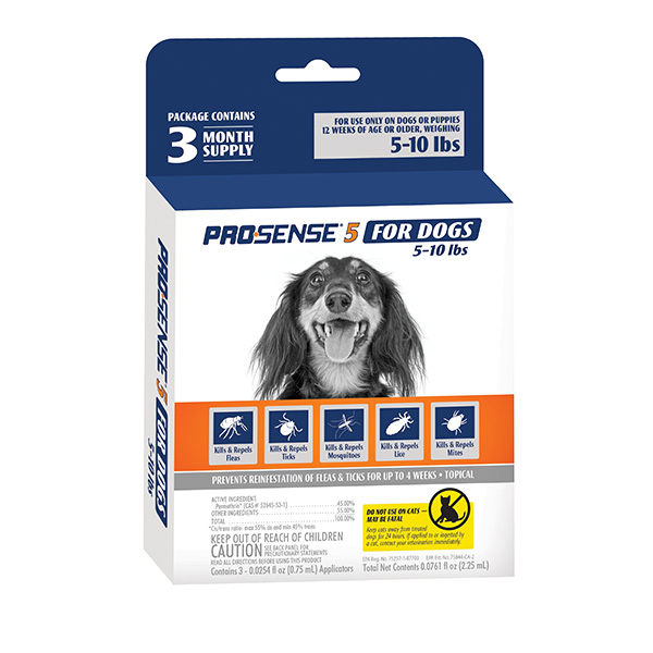 Pro-Sense Plus 5 Flea and Tick Solutions Spot Treatment for Dogs, 5-10-lb