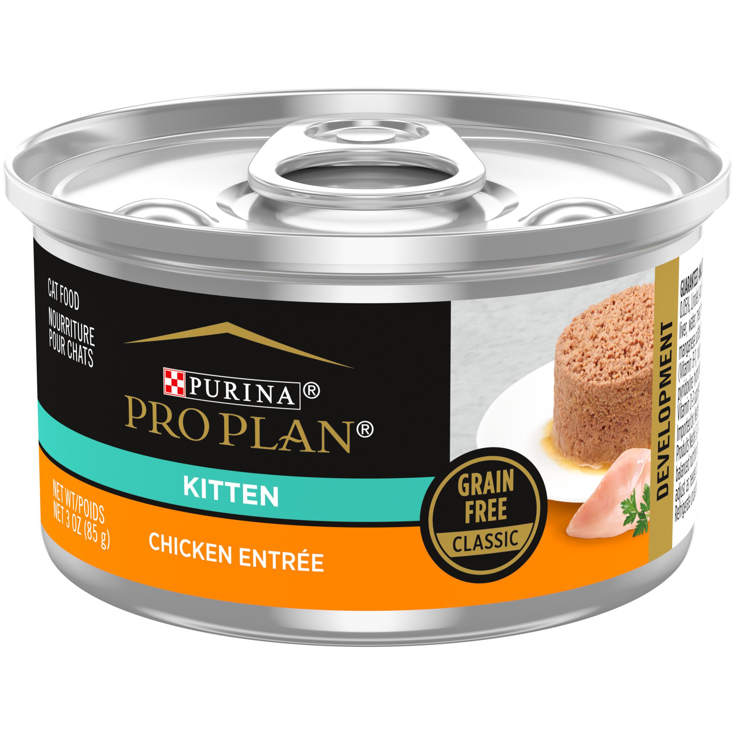 Purina Pro Plan Chicken Entree Kitten Grain-Free Wet Cat Food Can, 3-oz