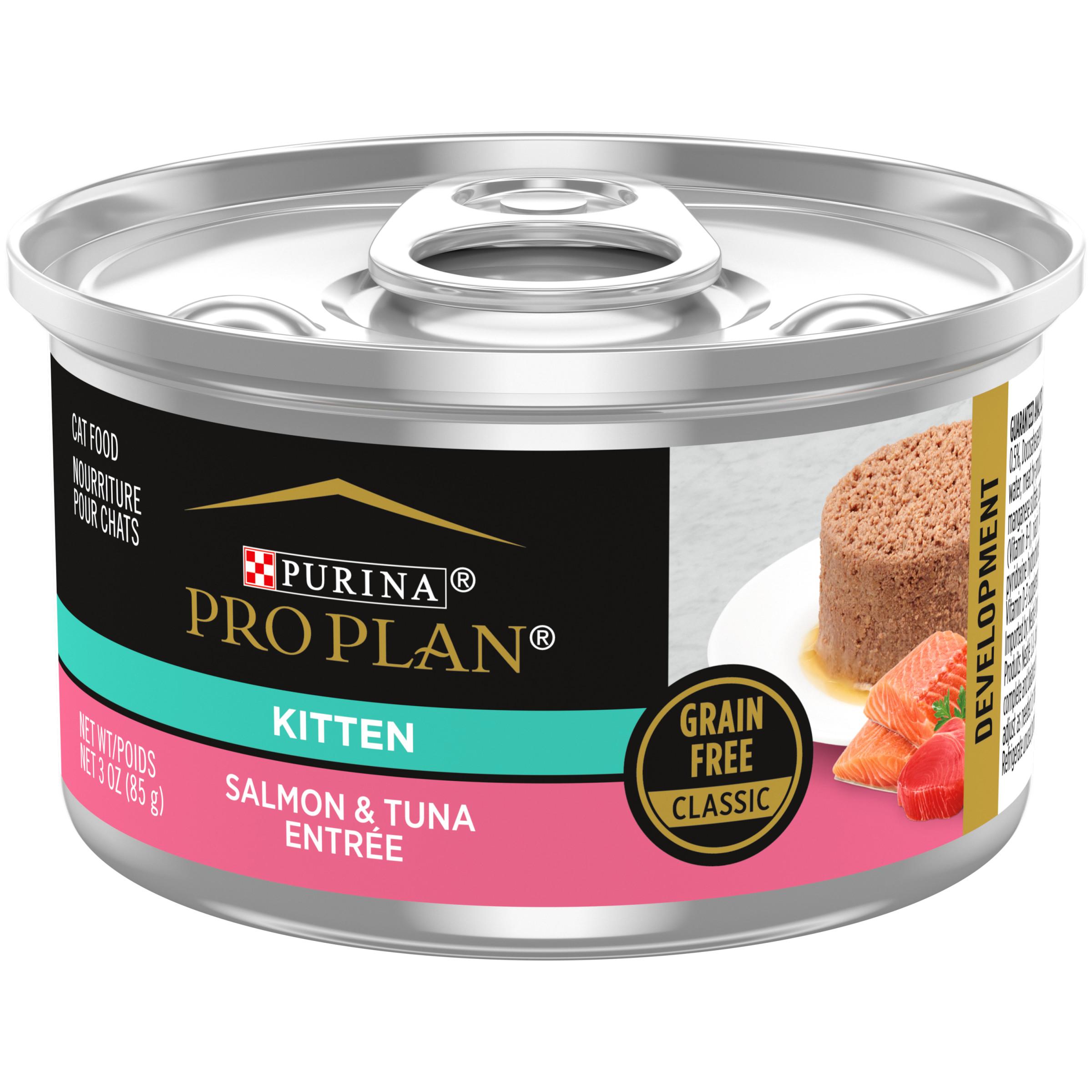 Purina Pro Plan Salmon & Tuna Entree Kitten Grain-Free Wet Cat Food Can, 3-oz