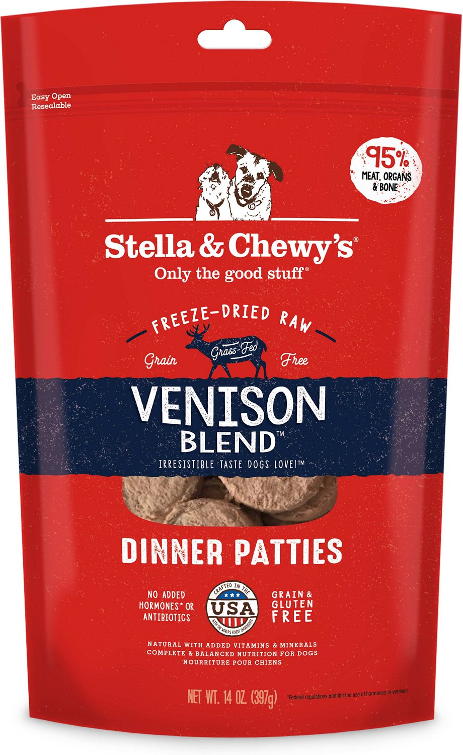Stella & Chewy's Venison Blend Dinner Patties Grain-Free Freeze-Dried Dog Food